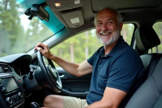 Pare-brise propre et brillant prêt pour les vacances en voiture