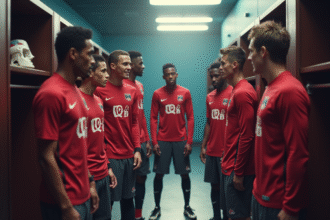 Jeunes footballeurs losc en vestiaire moderne