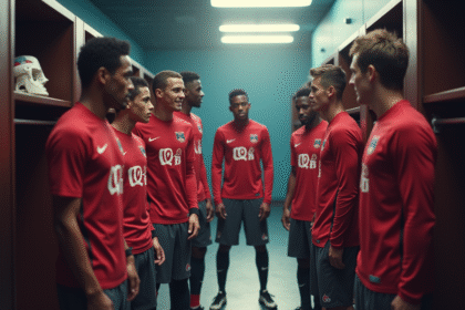 Jeunes footballeurs losc en vestiaire moderne