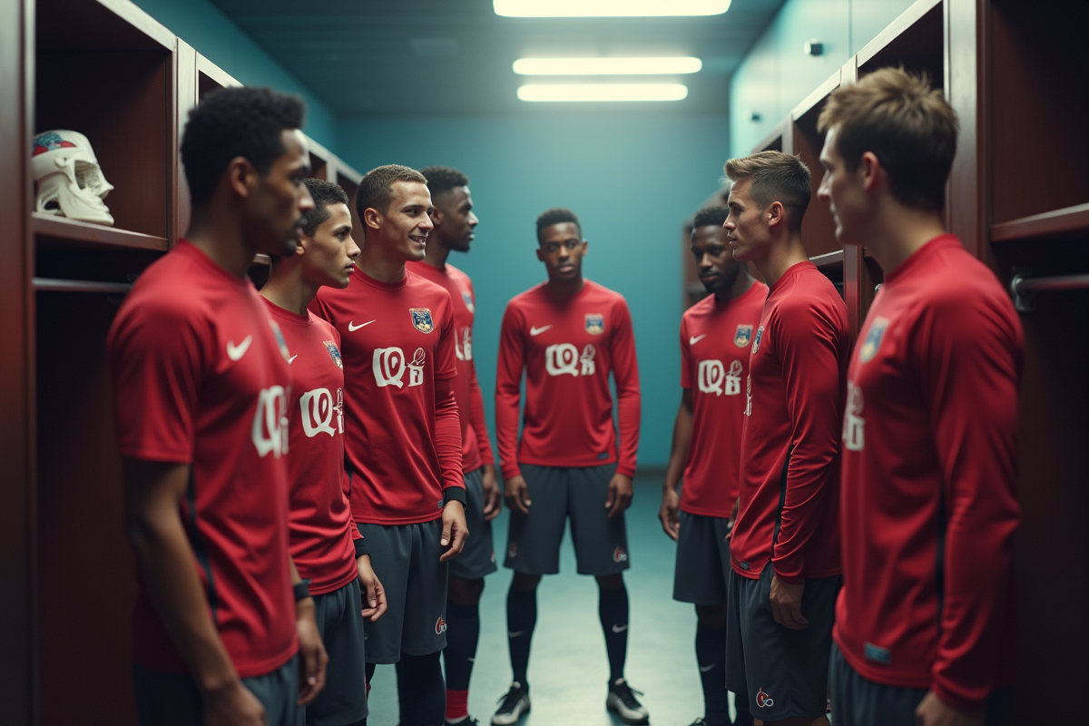 Jeunes footballeurs losc en vestiaire moderne