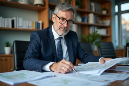 Urbaniste en planification urbaine dans un bureau moderne